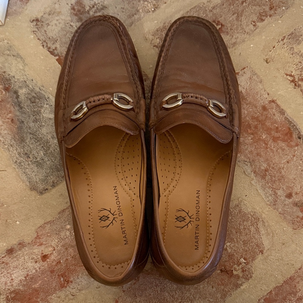 Martin Dingman Tan Leather Slip-Ons